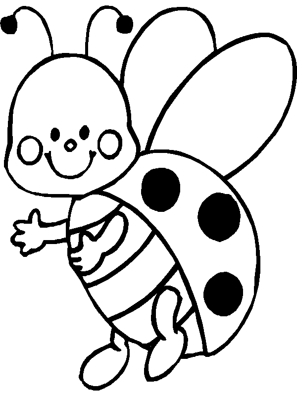 Coloriage d'une coccinelle sur une feuille verte