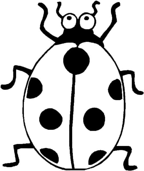Coloriage d'une coccinelle sur une feuille verte