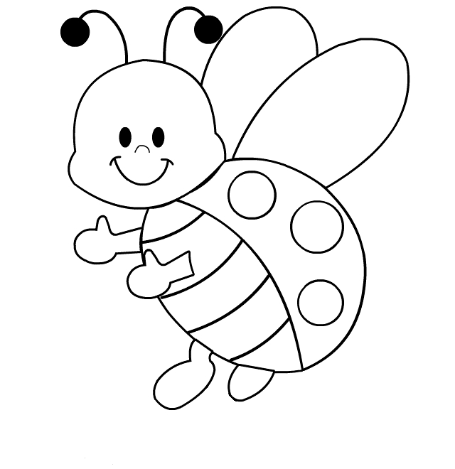 Coloriage d'une coccinelle sur une feuille verte