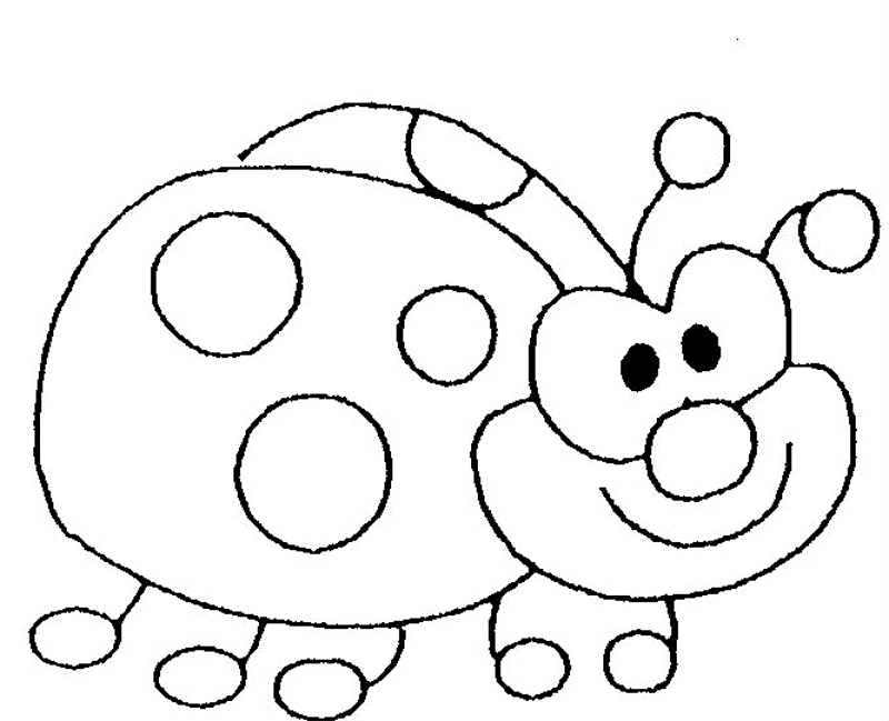 Coloriage d'une coccinelle sur une feuille verte