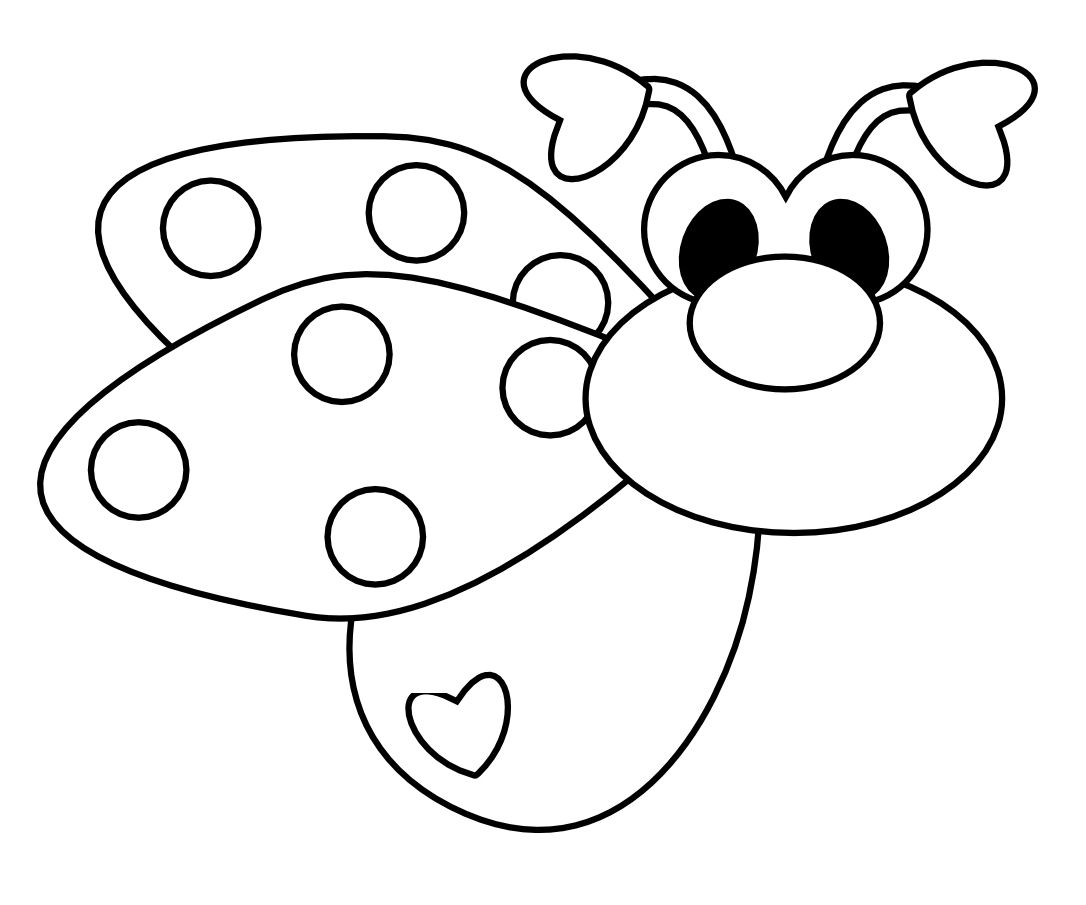 Coloriage d'une coccinelle sur une feuille verte