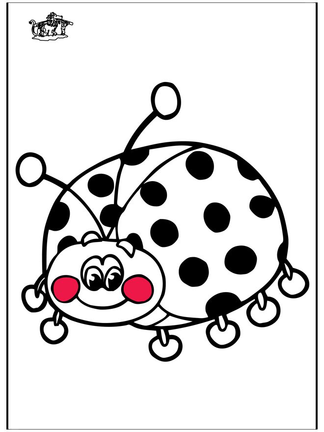 Coloriage d'une coccinelle sur une feuille