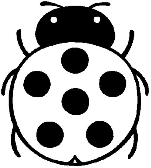 Coloriage d'une coccinelle posée sur une feuille verte
