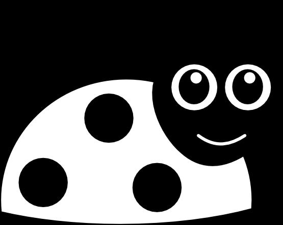Coloriage d'une coccinelle sur une feuille verte