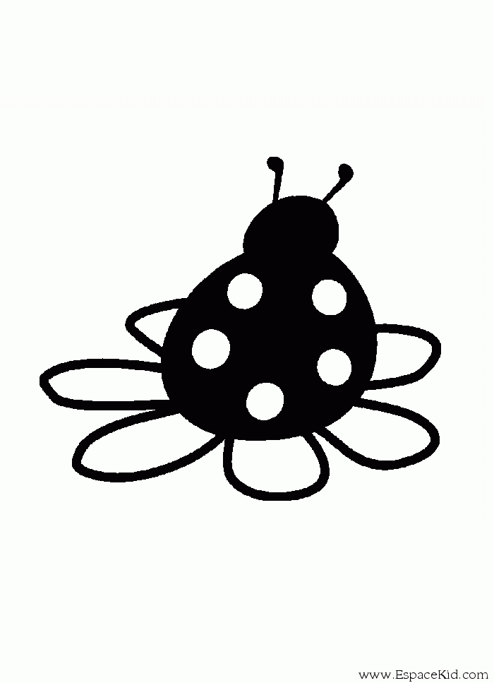 Coloriage d'une coccinelle sur une feuille