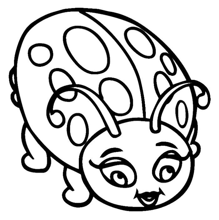Coloriage d'une coccinelle sur une feuille