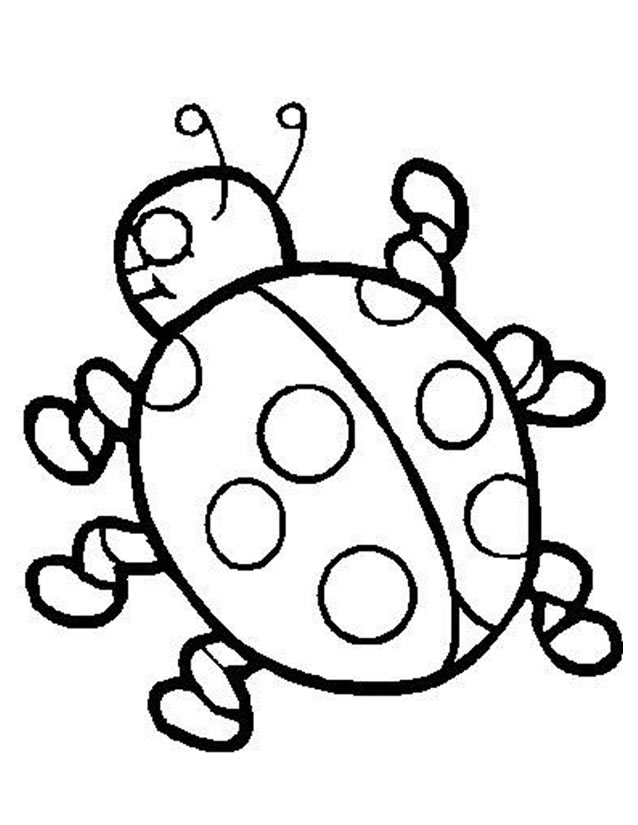 Coloriage d'une coccinelle sur une feuille
