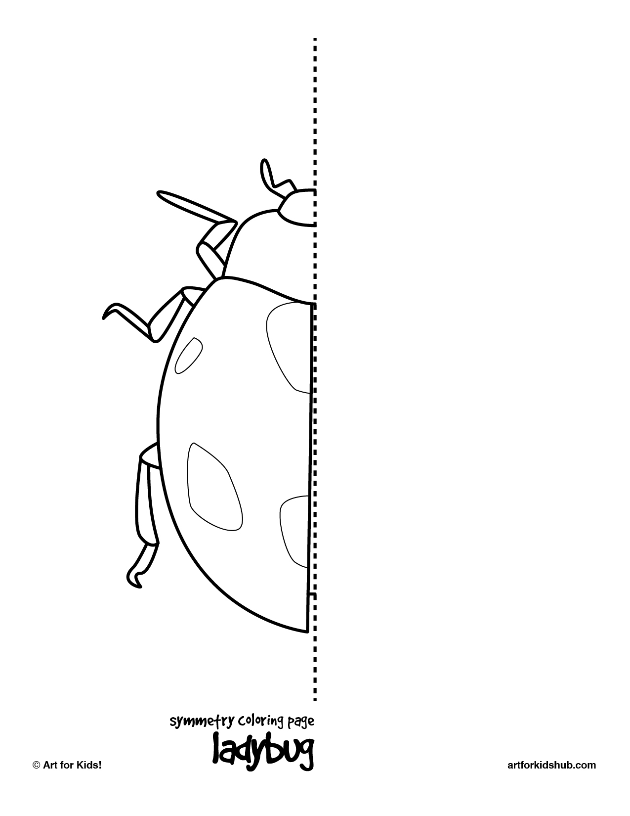 Coloriage d'une coccinelle sur une feuille verte