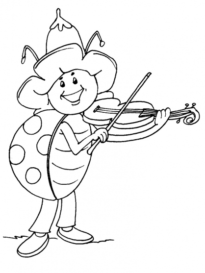 Coloriage d'une coccinelle sur une feuille