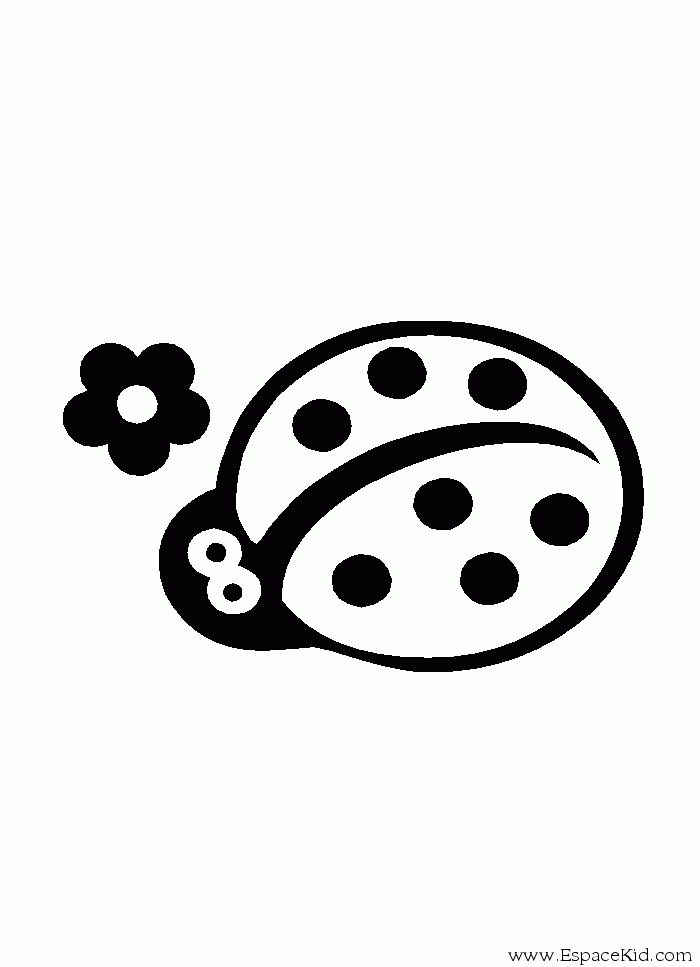 Coloriage d'une coccinelle sur une feuille verte