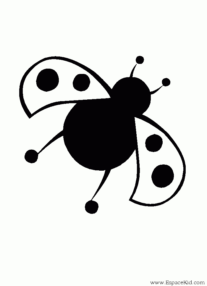 Coloriage d'une coccinelle sur une feuille verte