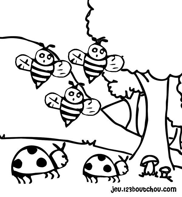 Coloriage d'une coccinelle sur une feuille avec des détails naturels
