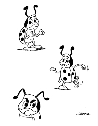 Coloriage d'une coccinelle sur une feuille