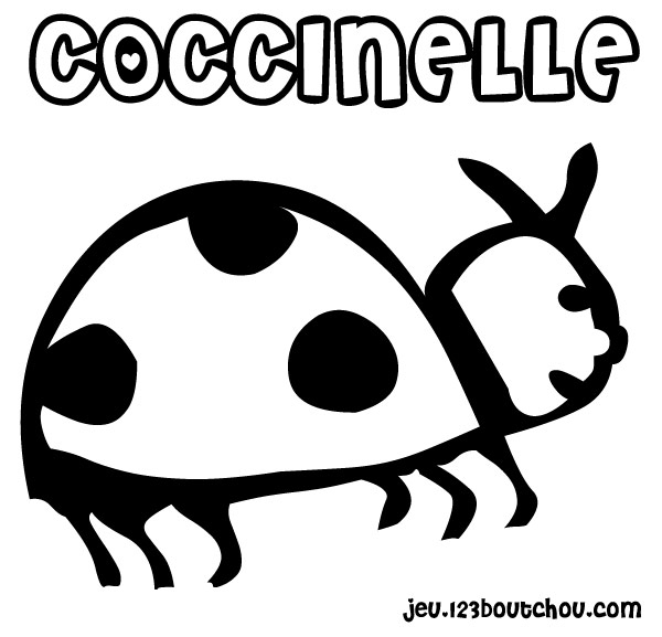 Coloriage d'une coccinelle sur une feuille