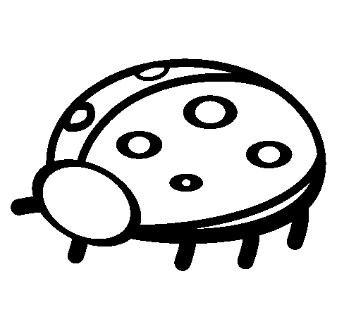 Coloriage d'une coccinelle sur une feuille verte