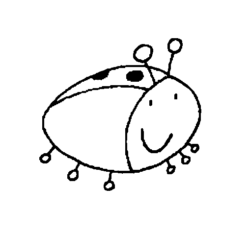 Coloriage d'une coccinelle sur une feuille de papier