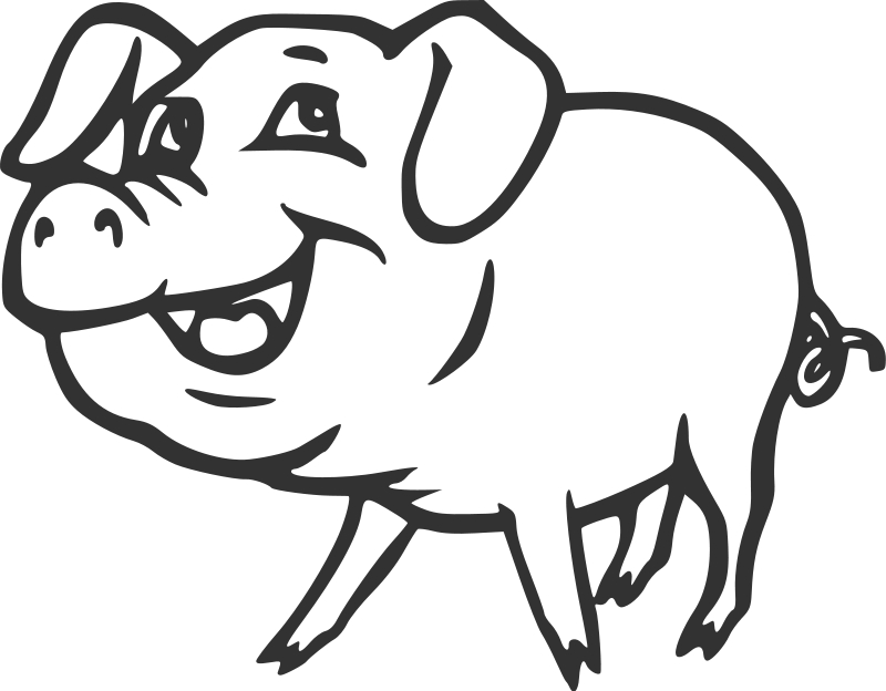 Un cochon mignon sur un fond simple et accueillant