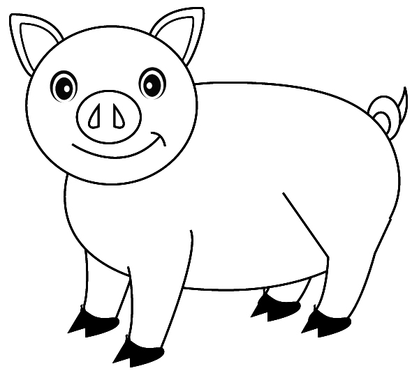 Un cochon joyeux en pleine balade champêtre