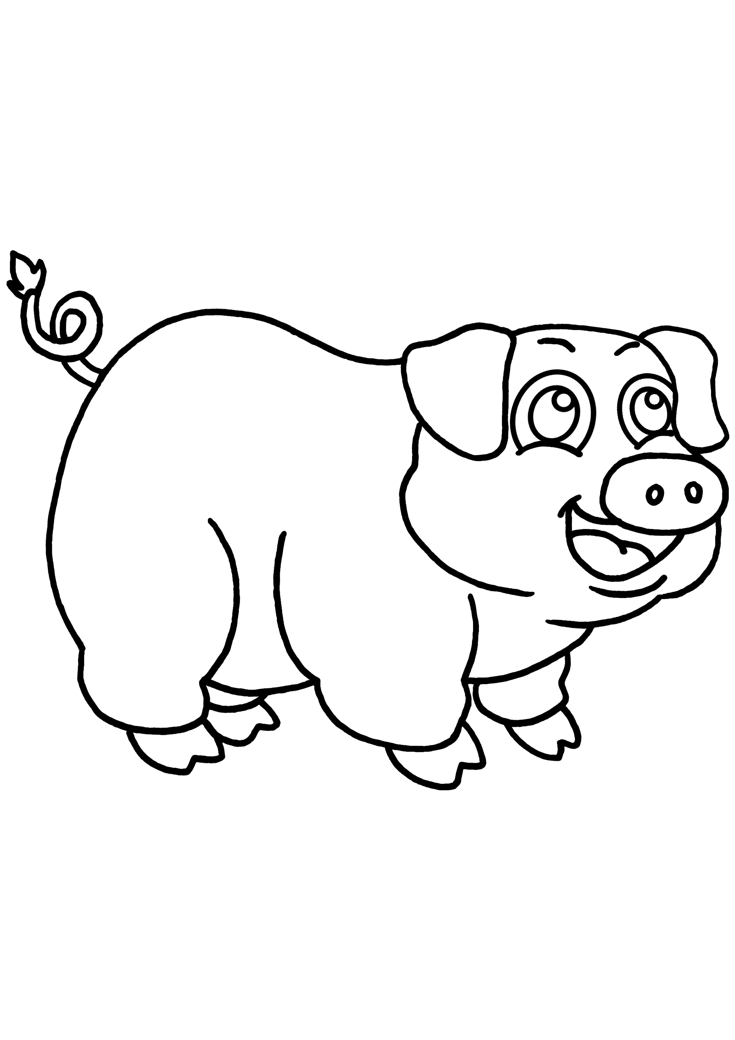 Un cochon joyeux se prélasse dans un champ verdoyant
