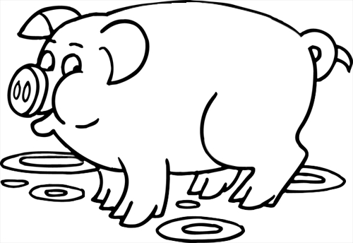 Un cochon joyeux dans un paysage pastoral