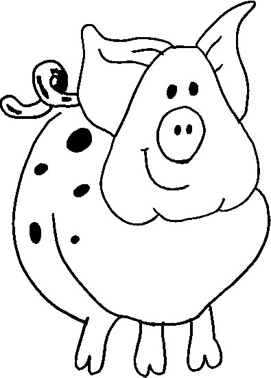 Un cochon joyeux dans un paysage de plein air