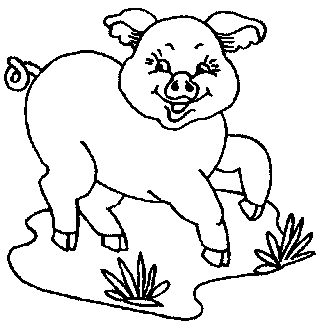 Un cochon joyeux dans un champ verdoyant