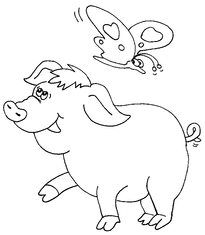 Un cochon joyeux sous un ciel ensoleillé