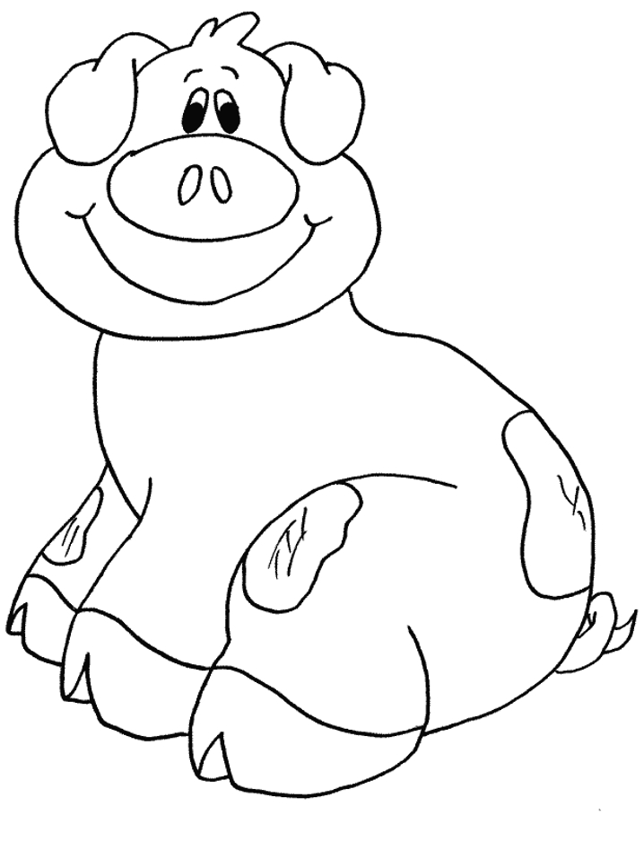 Un cochon joyeux se reposant dans un champ verdoyant