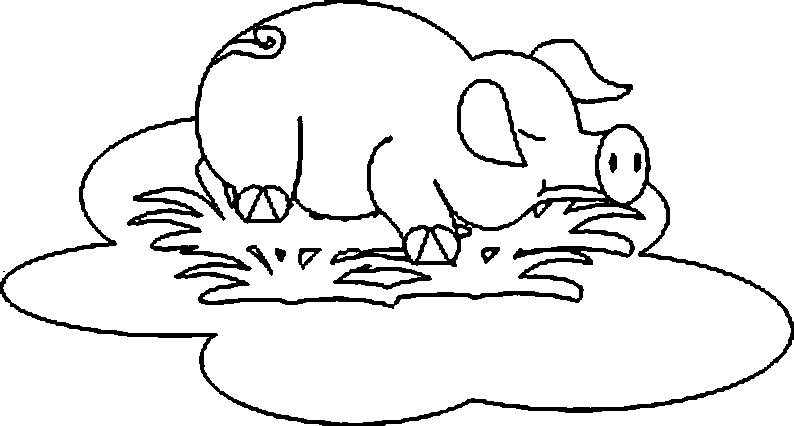 Un cochon joyeux dans un décor champêtre