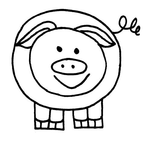 Un cochon joyeux dans un champ verdoyant