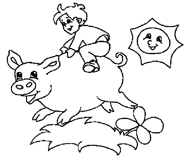 Un cochon joyeux dans un champ verdoyant