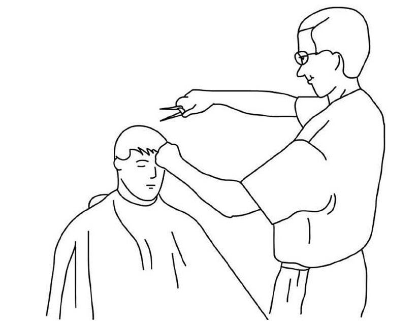 Coiffeur et coiffeuse en pleine activité dans un salon de coiffure