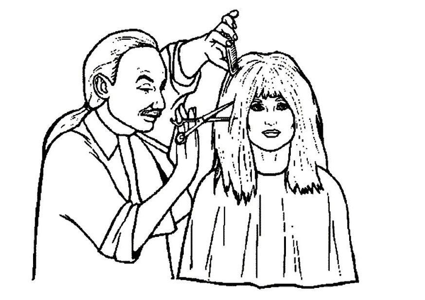 Scène de coiffure dans un salon animé