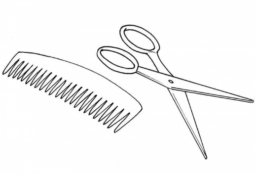 Coiffeur et coiffeuse au travail dans un salon animé