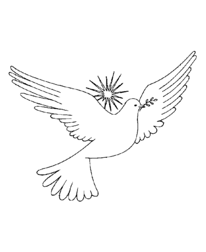 Colombe en vol avec des nuages en arrière-plan