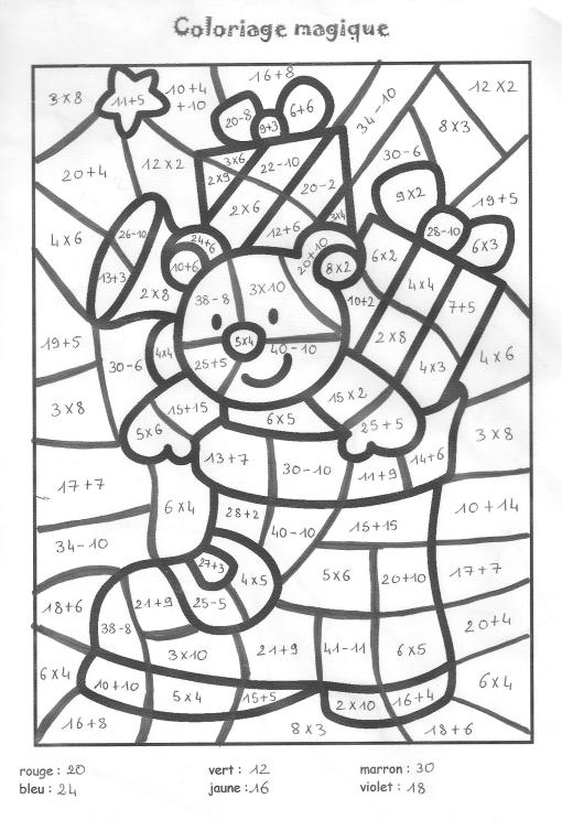 Un coloriage magique représentant un paysage naturel avec des animaux