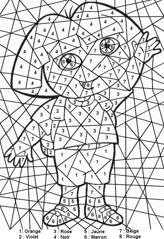 Un coloriage représentant un paysage forestier avec des animaux
