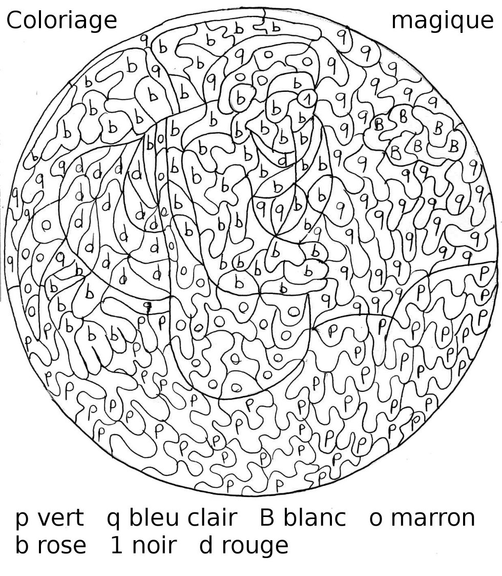 Un coloriage magique d'animaux et de végétation