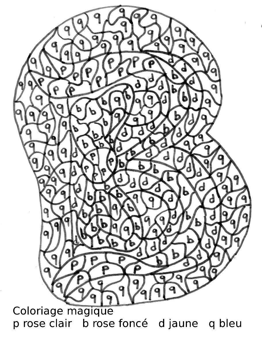 Un coloriage magique avec des formes géométriques et des motifs variés