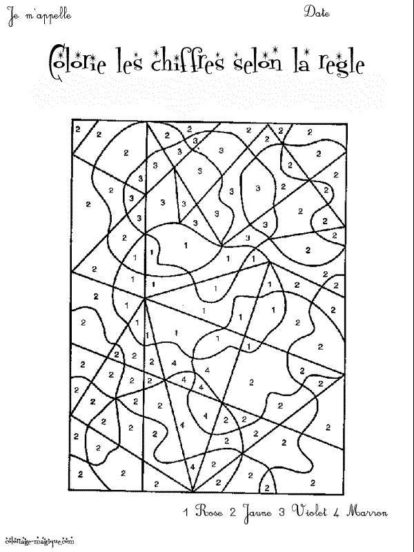 Un coloriage magique représentant un chat joueur dans un jardin coloré