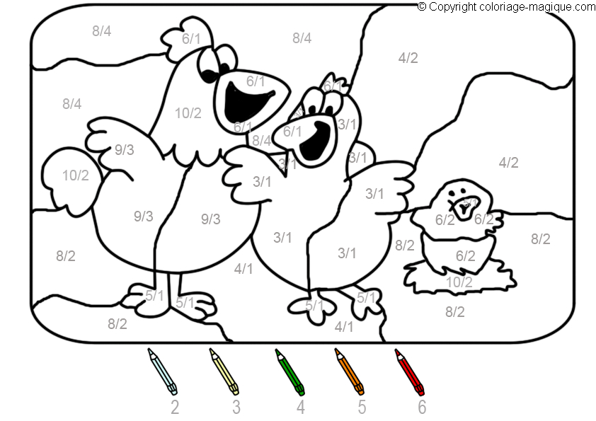 Un coloriage magique avec des formes géométriques et des motifs variés