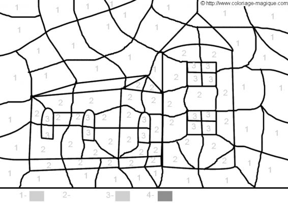 Coloriage d'un paysage de montagne avec un soleil rayonnant