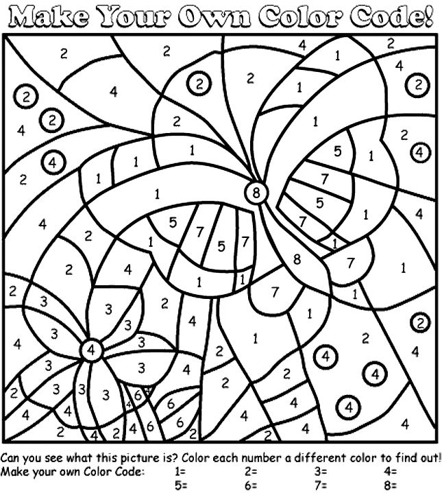 Coloriage par numéros d'un paysage de montagne avec un lac et des arbres