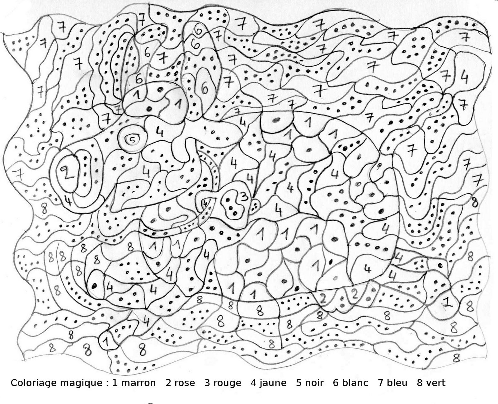 Coloriage d’un paysage montagnard avec un lac et des arbres