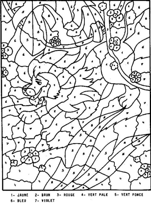 Coloriage d'un paysage de montagne avec un lac et des arbres