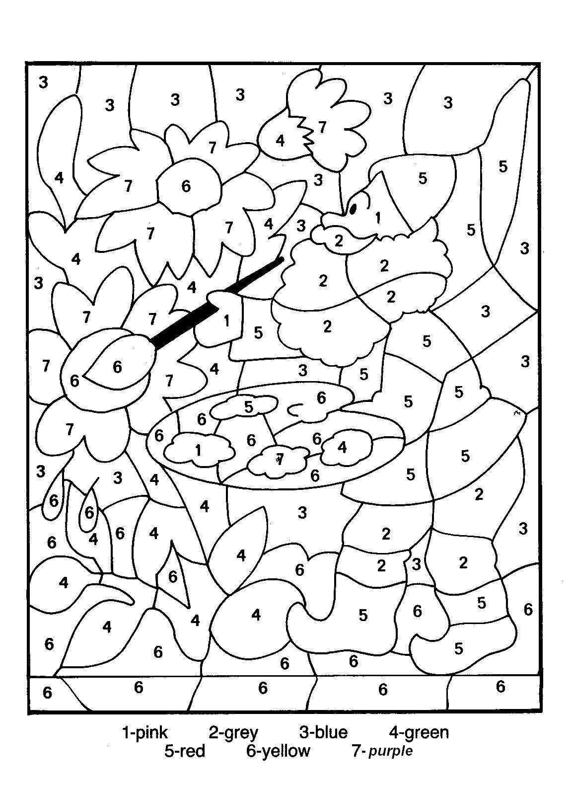 Coloriage par numéros d'un paysage rural avec un moulin à vent
