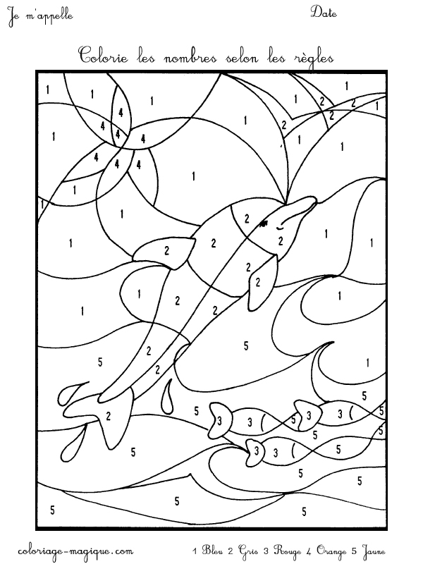 Coloriage par numéros d'un paysage naturel avec un ruisseau et des arbres