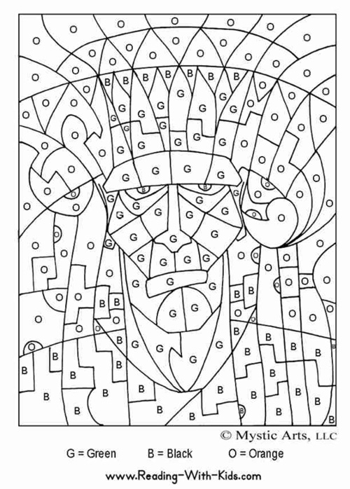 Coloriage par numéros d'un paysage rural avec une maison et des arbres