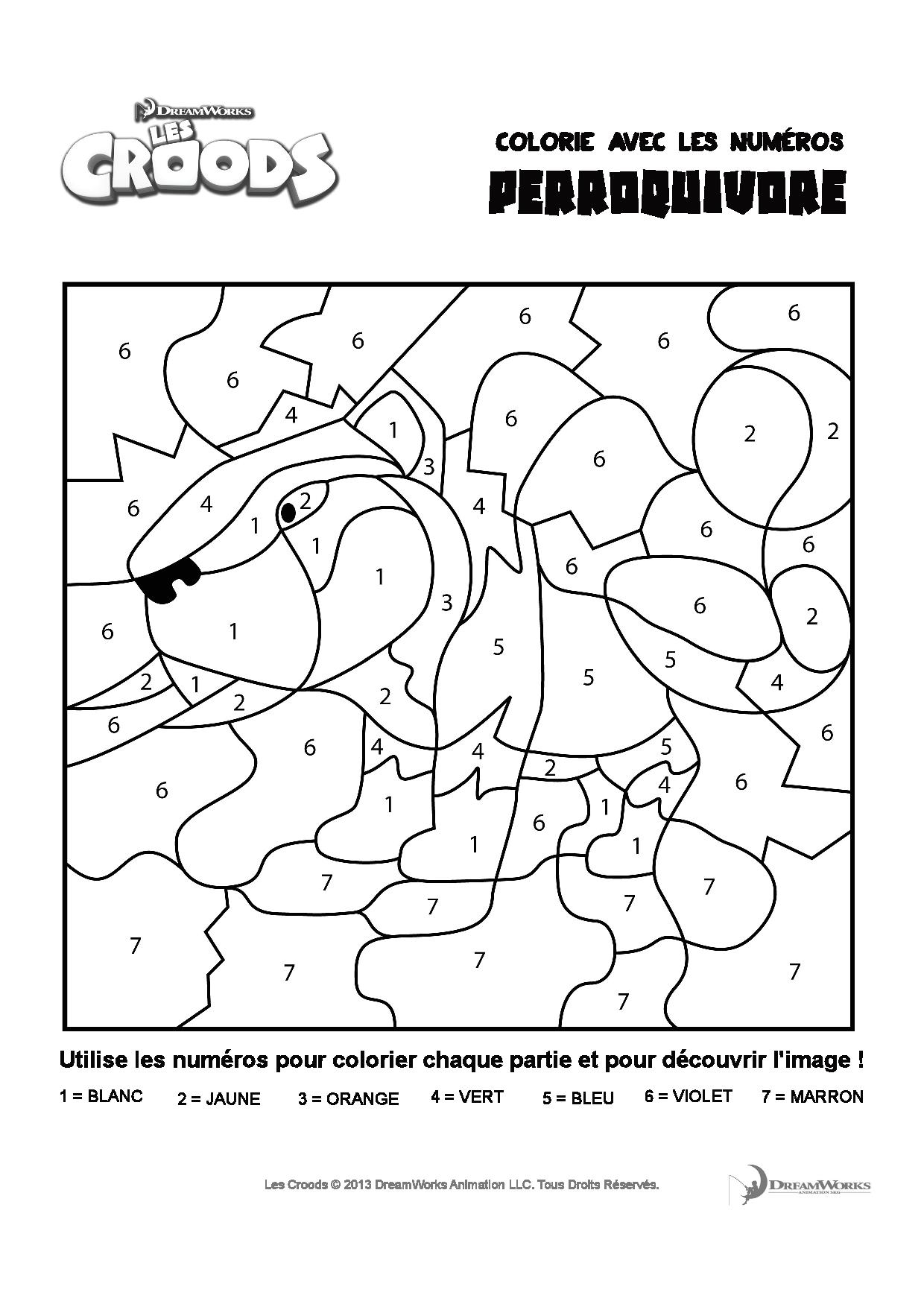 Coloriage par numéros d'un paysage de montagne avec un lac