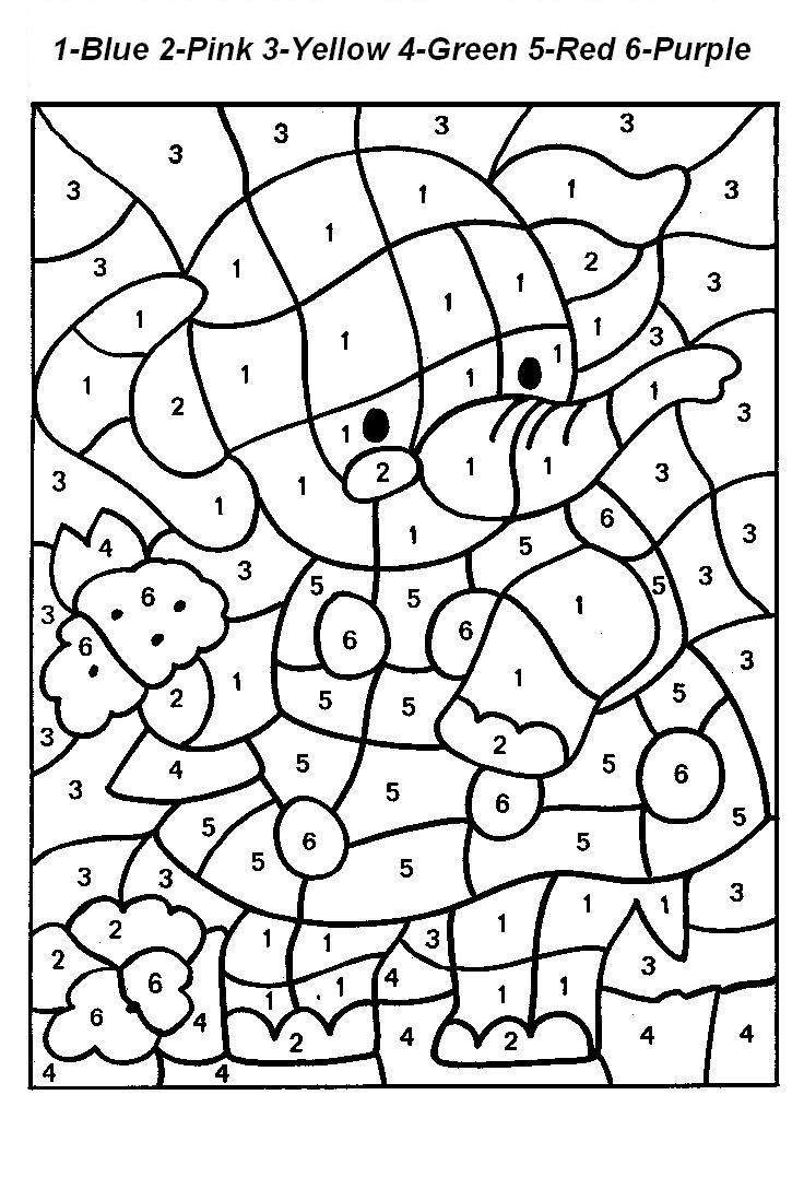 Coloriage par numéros d'un paysage avec un château et des montagnes